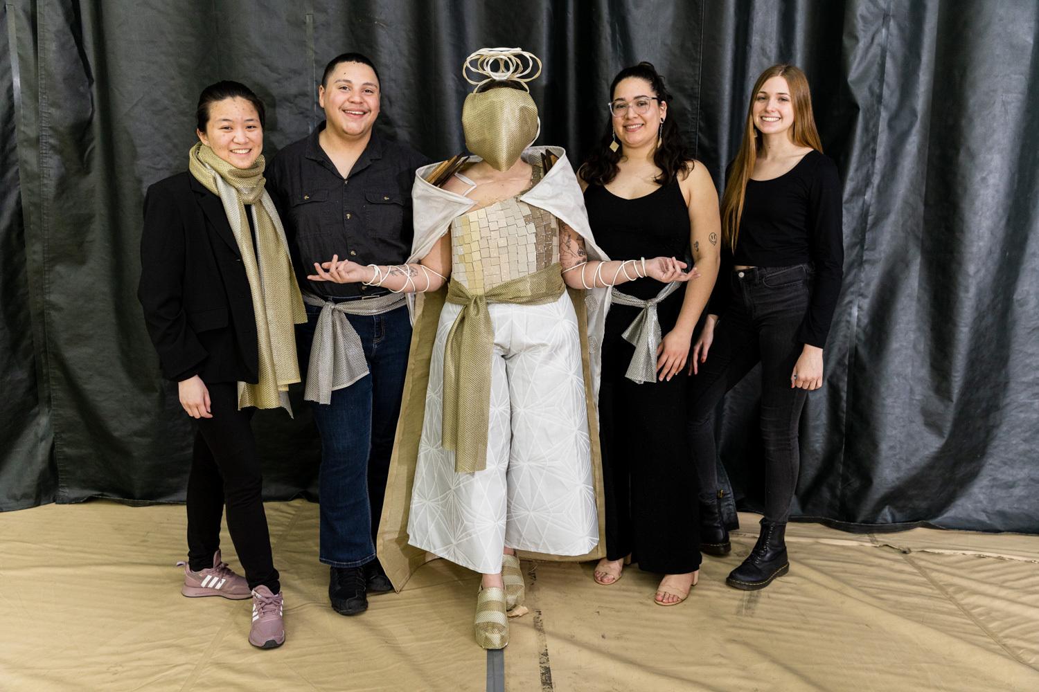 Chu (left) and her team that took the Best Interpretation of a Concept award in this year's IIDA Fashion Meets Finish.