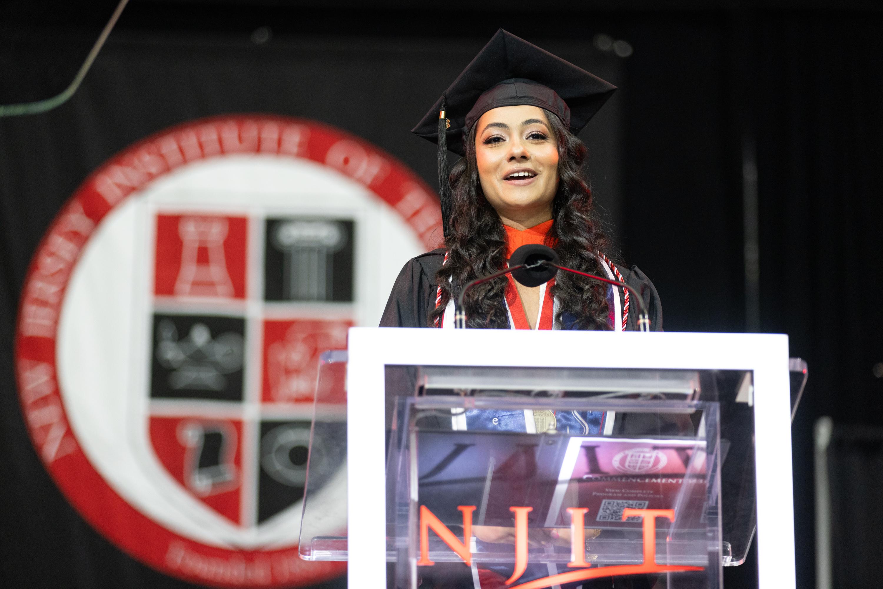 Student Senate President Marina Samuel credits her parents for her success.