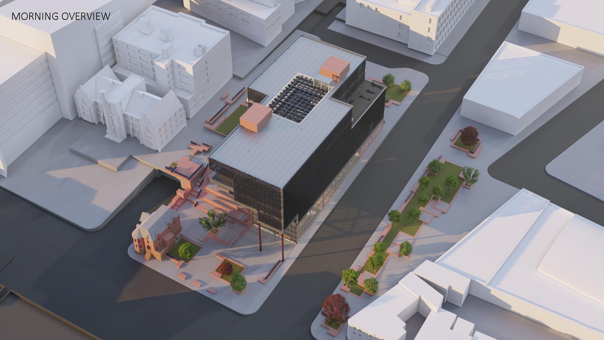  Alex Kwok rendering of building design and the Sigma Pi fraternity house