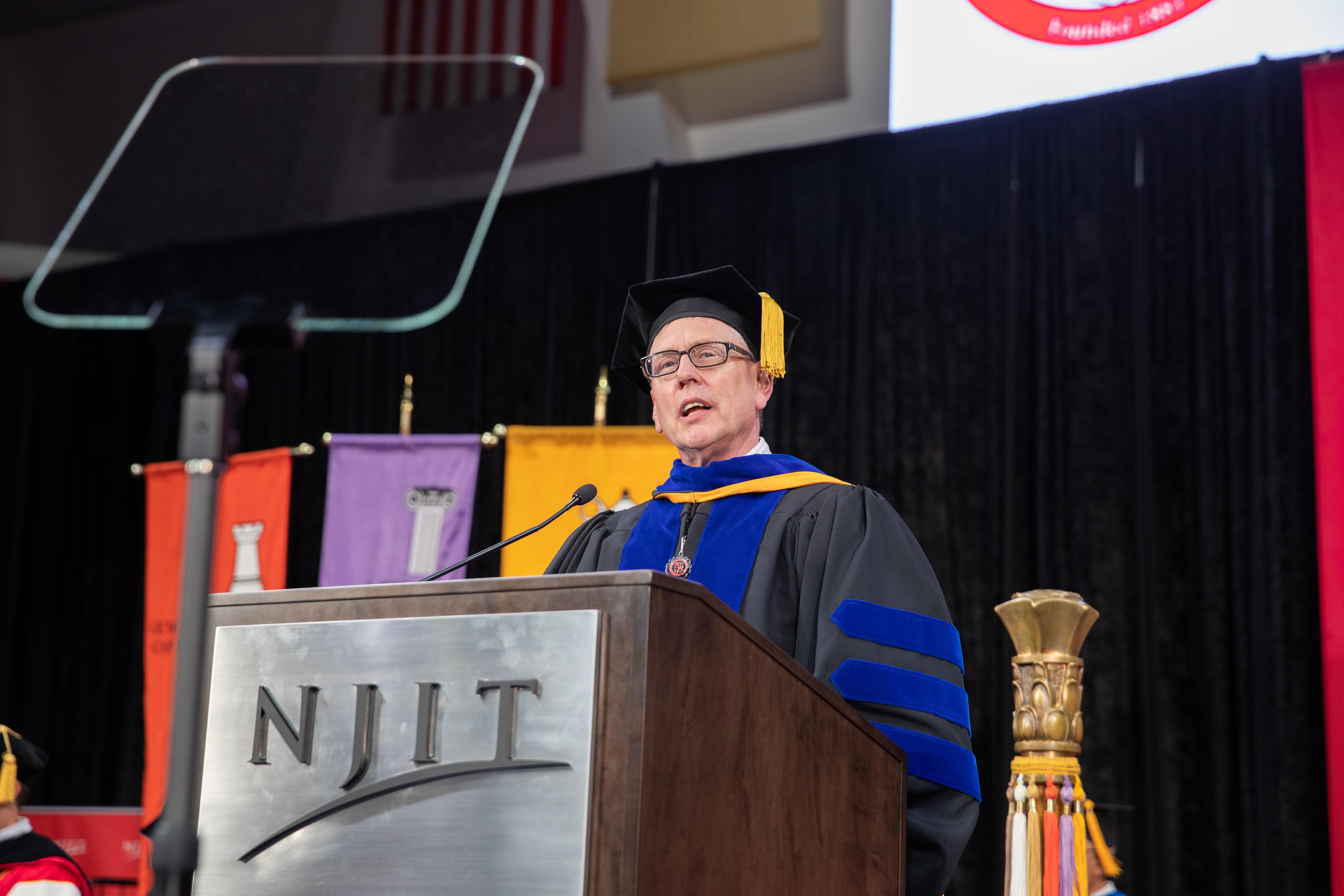 CSLA Dean Kevin Belfield: “Know that you are limited only by your ambition and passion for the work that you will pursue. Regardless of what lies ahead, you are, and will always be, part of the NJIT family, and we welcome you all with open arms.