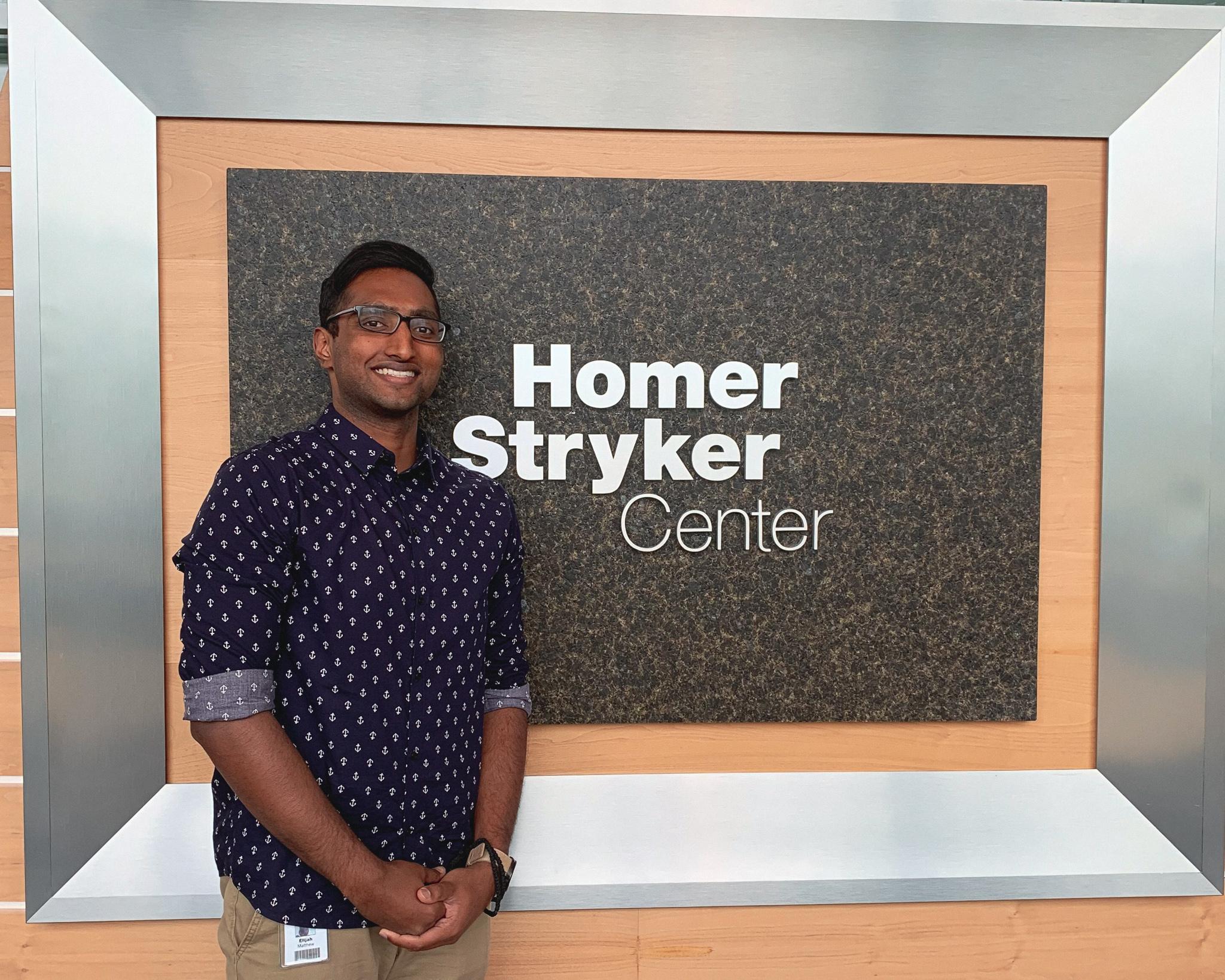 NJIT Student Elijah Mathew at his Stryker internship