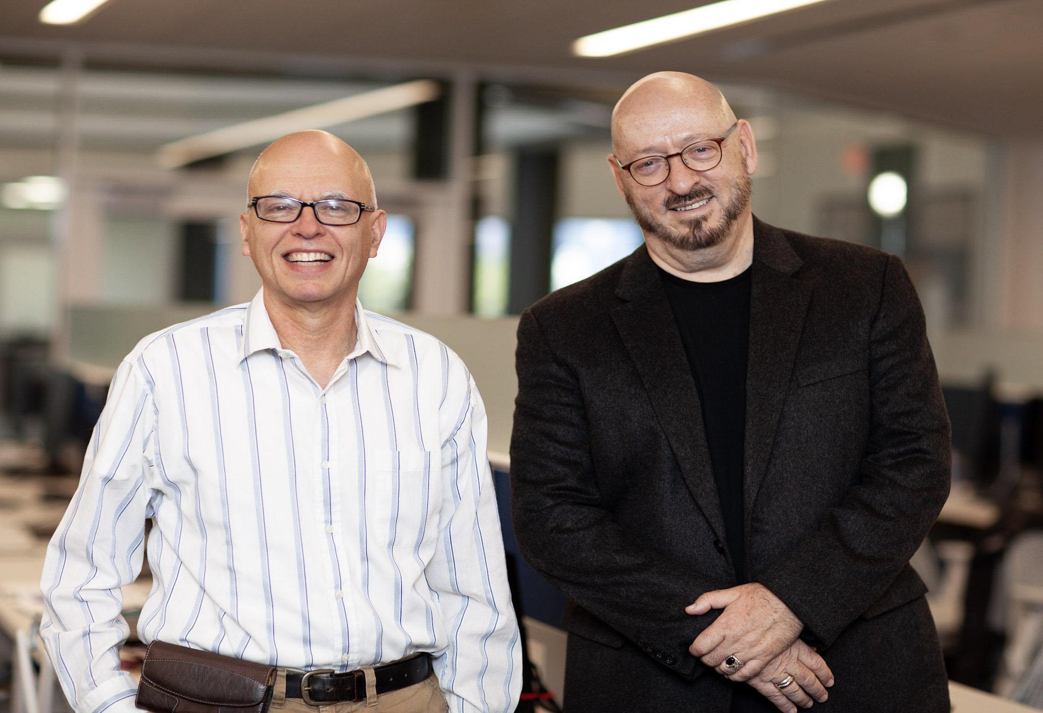This fall NJIT’s Ying Wu College of Computing welcomed two new department chairs. Frank Biocca (right), Chair of the Department of Informatics; and Baruch Schieber (left), Chair of the Department of Computer Science.