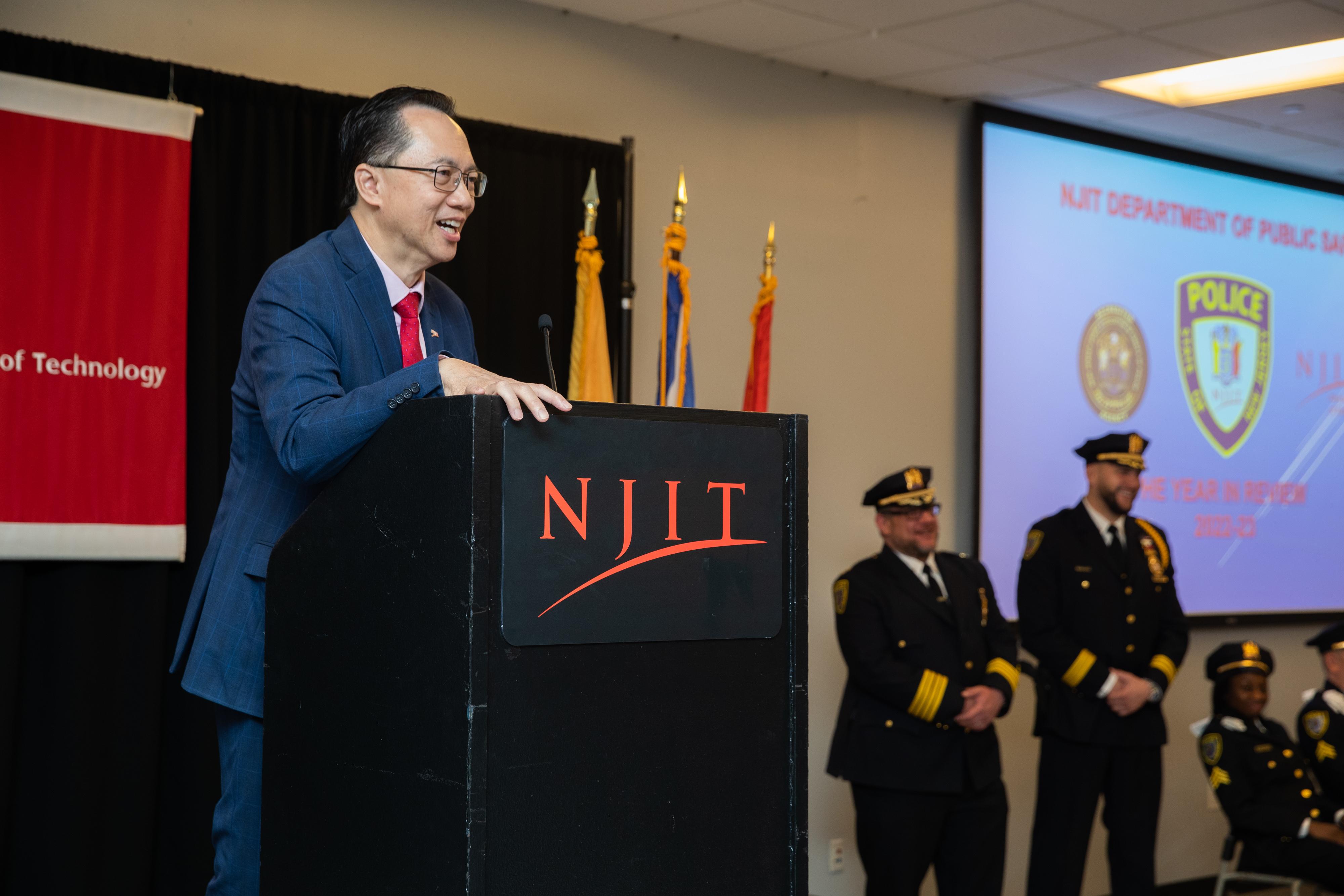 President Lim praised the incredible response time of the police force when he set off an alarm early in his tenure