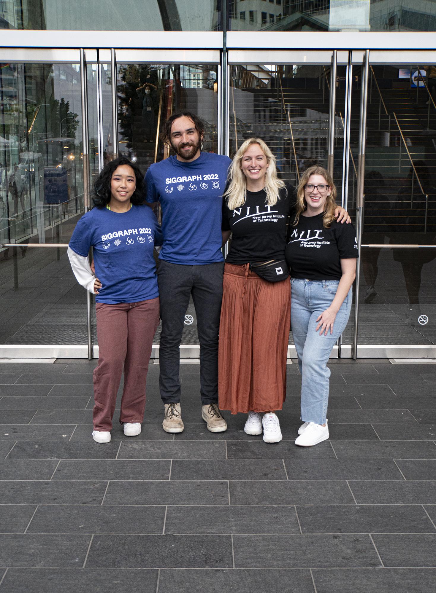 The four NJIT SIGGRAPH Presidents. From left to right: Patricia Patalinjug (current NJIT SIGGRAPH president, '23), Max Hafen '22, Kaylin Wittmeyer '21, and Monica Nelson '18