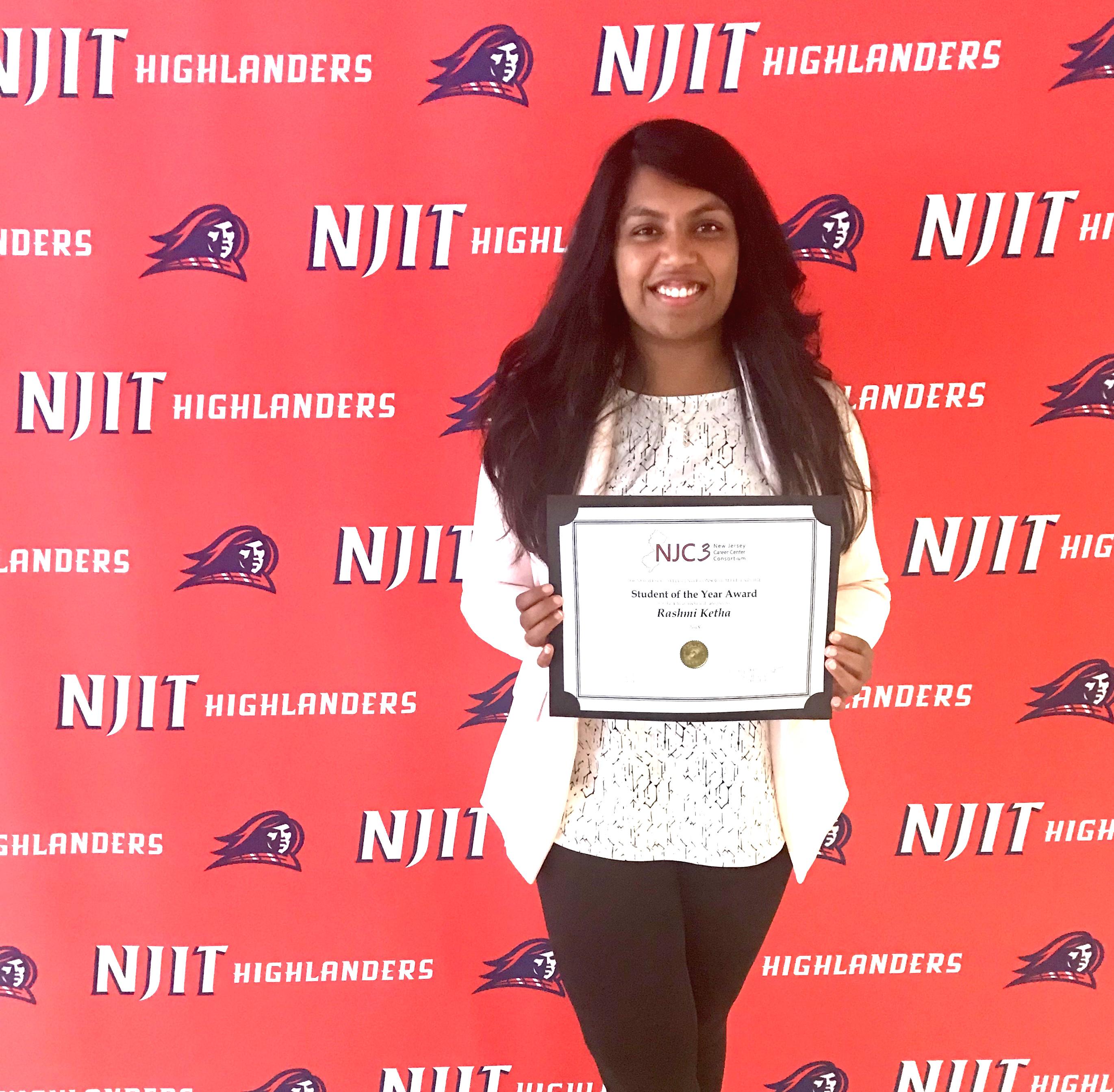 Management alumna Rashmi Ketha Named Student of the Year by NJC3.