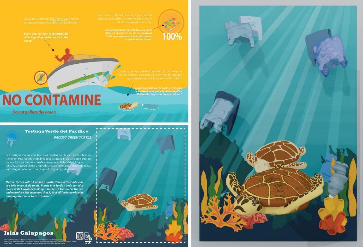 Mejia's project called “Galapagos Islands Awareness Campaign,” which got him an honorable mention in this year’s Design Showcase.