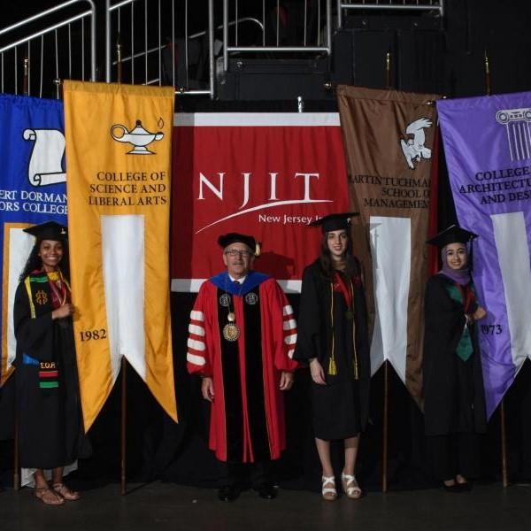 Gonfalon carriers at Commencement