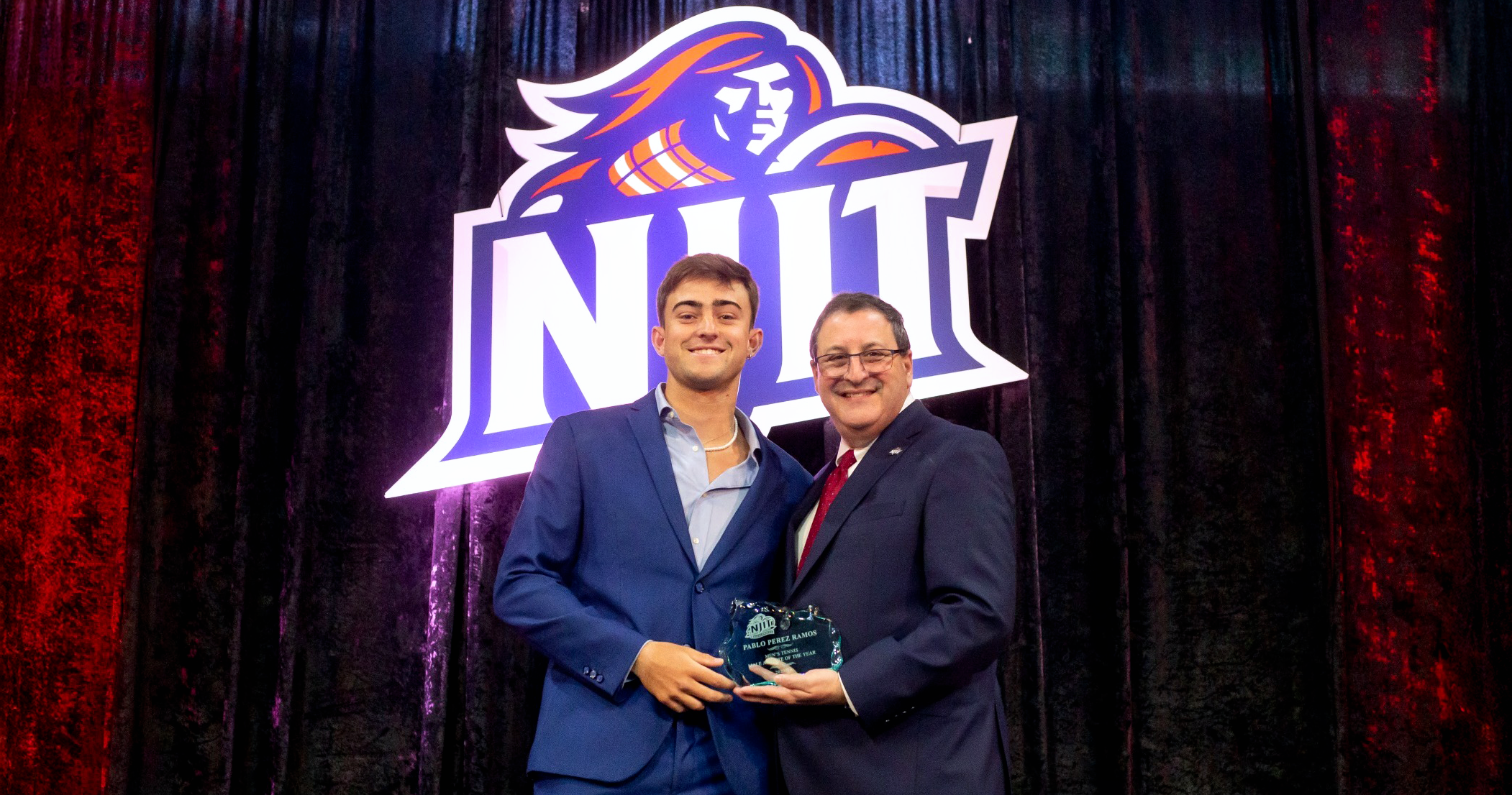 The 2023-24 Male Athlete of the Year with Director of Athletics Lenny Kaplan