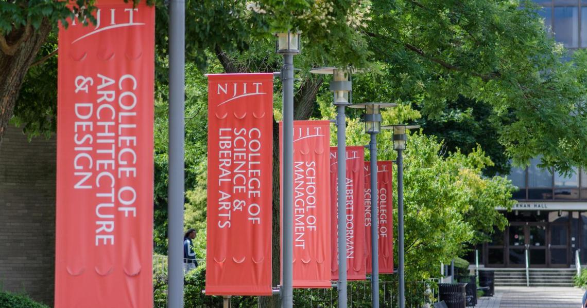 NJIT Campus - school flags