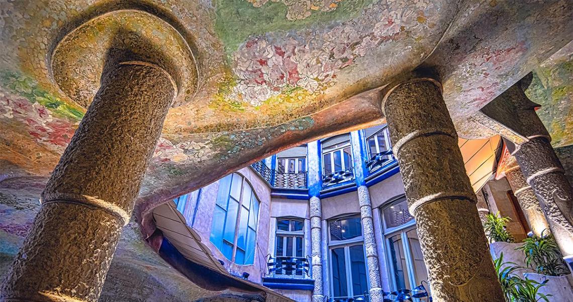Courtyard view of Antoni Gaudi's Casa Mila in Barcelona by Goldman