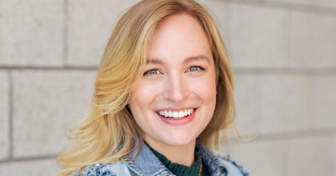 Smiling face of Kaylin Wittmeyer of the Class of 2021, who earned a Fulbright award