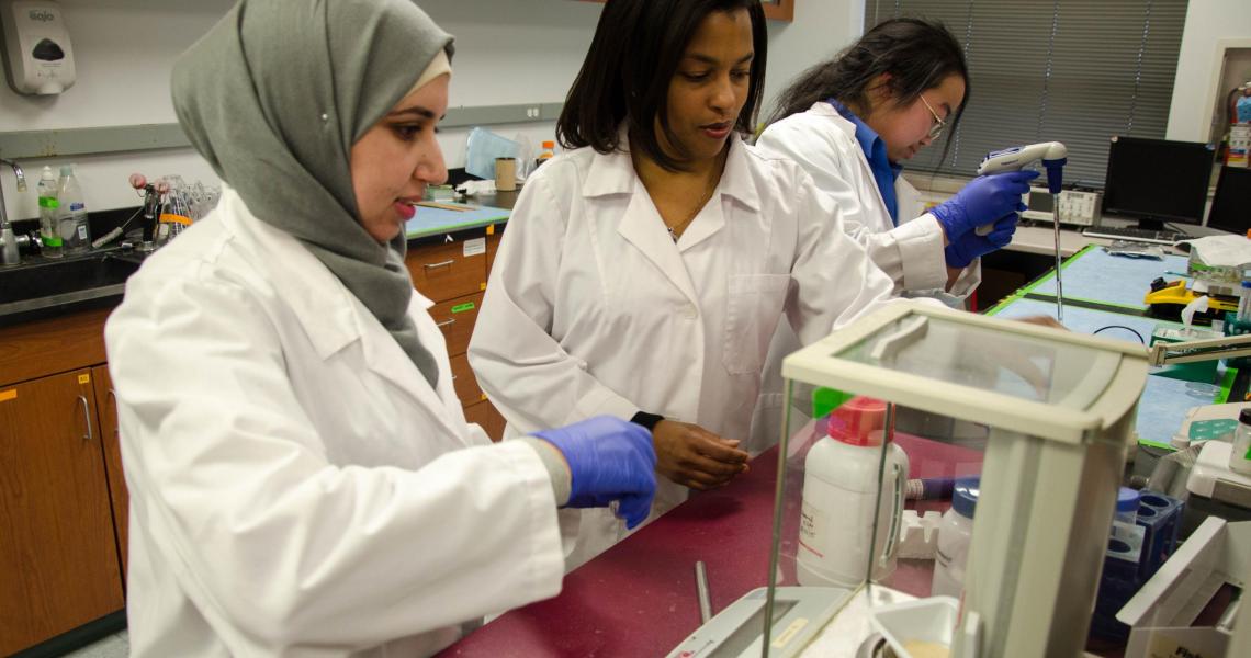 Biomecial engineer Treena Arinzeh and students